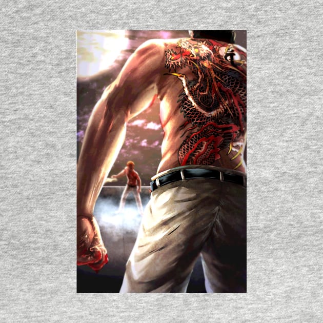 Kiryu vs Ryuji (Yakuza Kiwami 2) (11x17 Art Print/Poster) by Arcanekeyblade5
